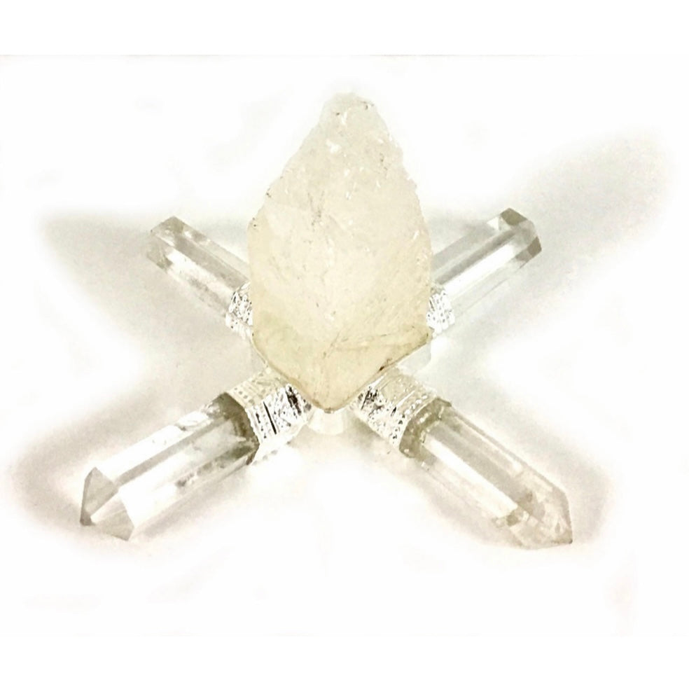 Clear Quartz Crystal Raw 4 Point Energy Generator (uncut)