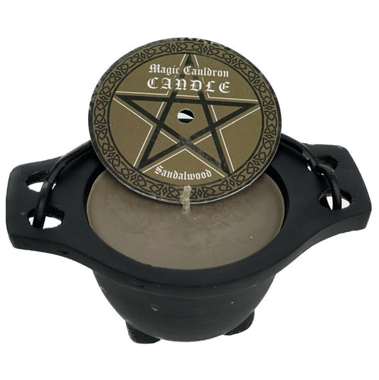 Magic Cauldron Candle - Sandalwood with Amethyst