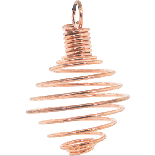 Large Tumbled Stone Cage Empty Copper  Empty or With crystal  - your choice