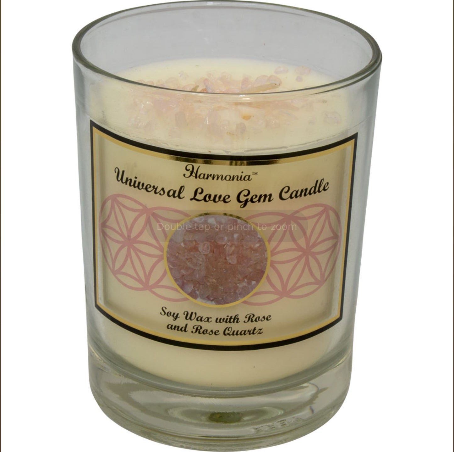 Harmonia Soy Gem Candle - Love - Rose and Rose Quartz