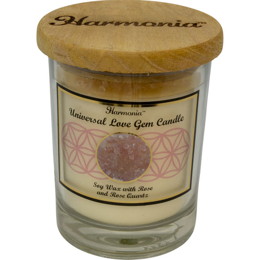 Harmonia Soy Gem Candle - Love - Rose and Rose Quartz