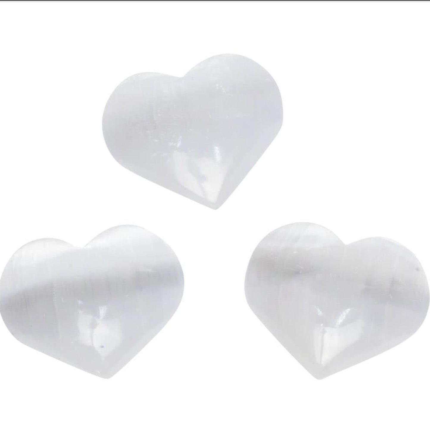 Selenite Puffed Heart