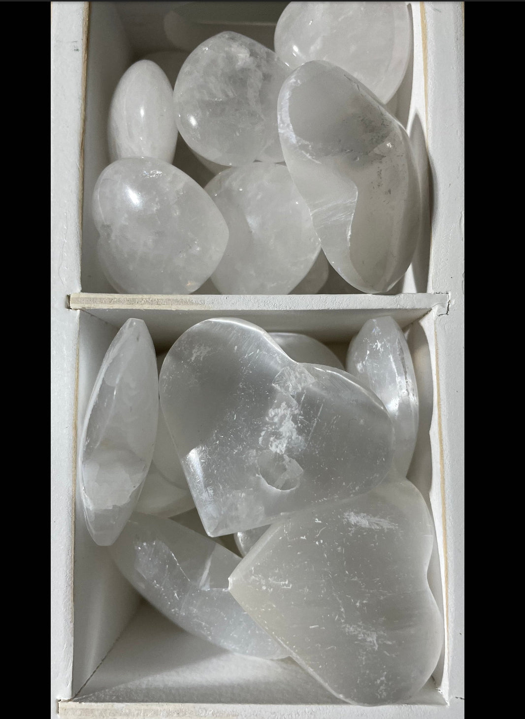 Selenite Puffed Heart