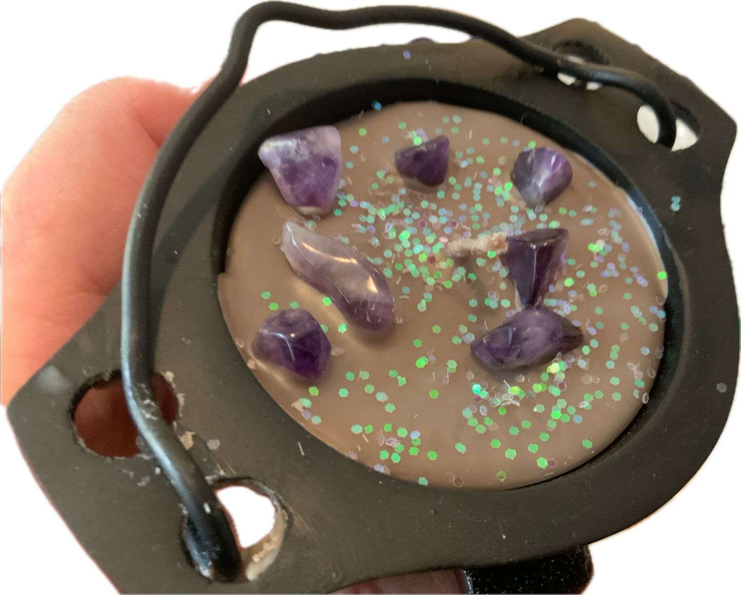 Magic Cauldron Candle - Sandalwood with Amethyst