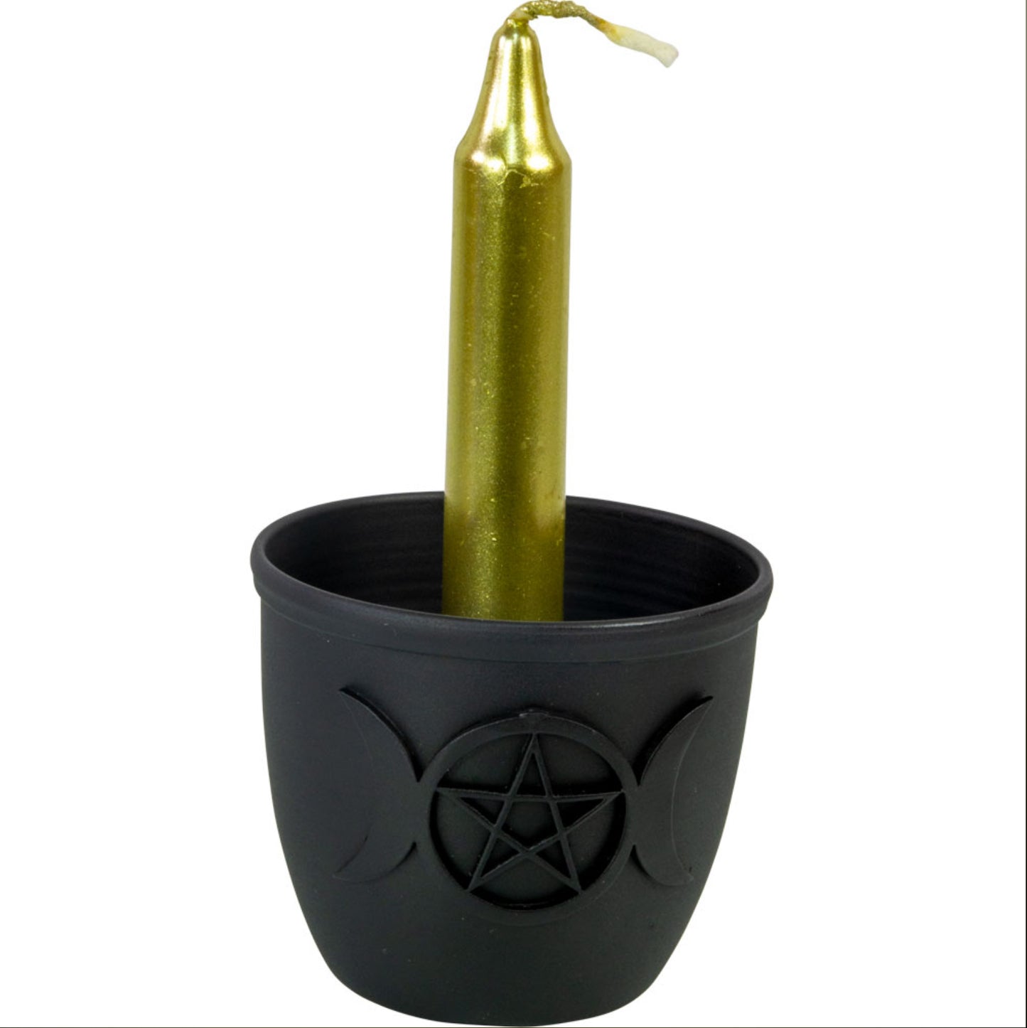 Goddess Collection - Triple Moon smudge pot candle holder, Selenite palm stone and tower.