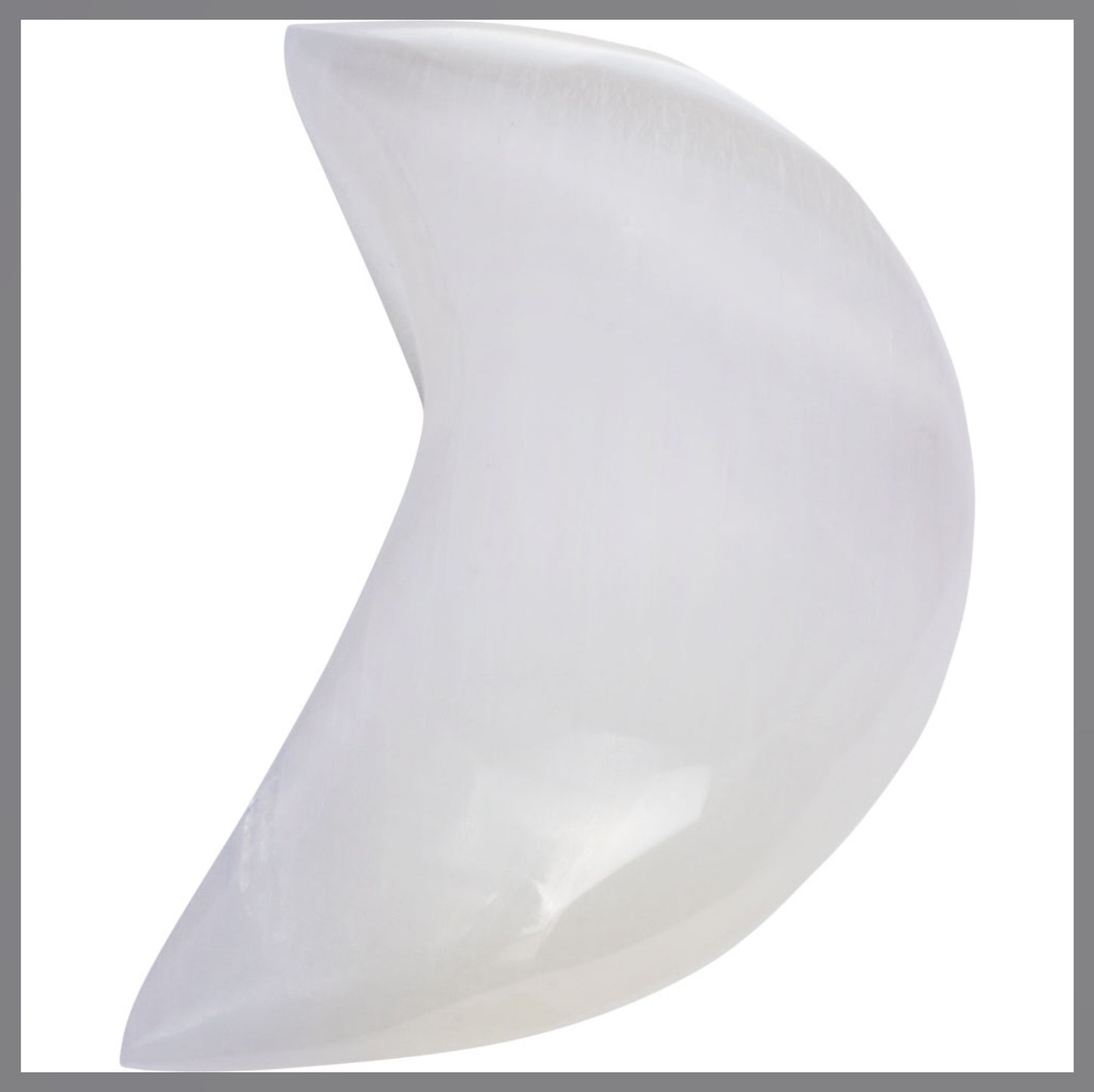 Goddess Collection - Selenite palm stone, heart, moon and tower.
