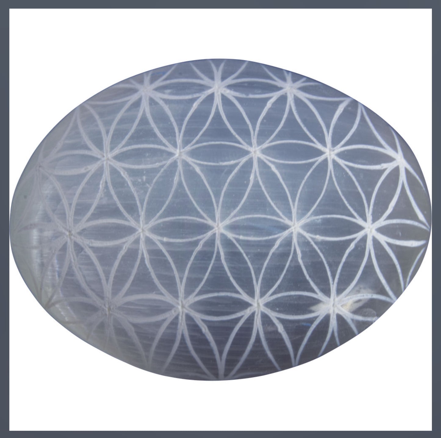 Goddess Collection - Selenite palm stone, heart, moon and tower.