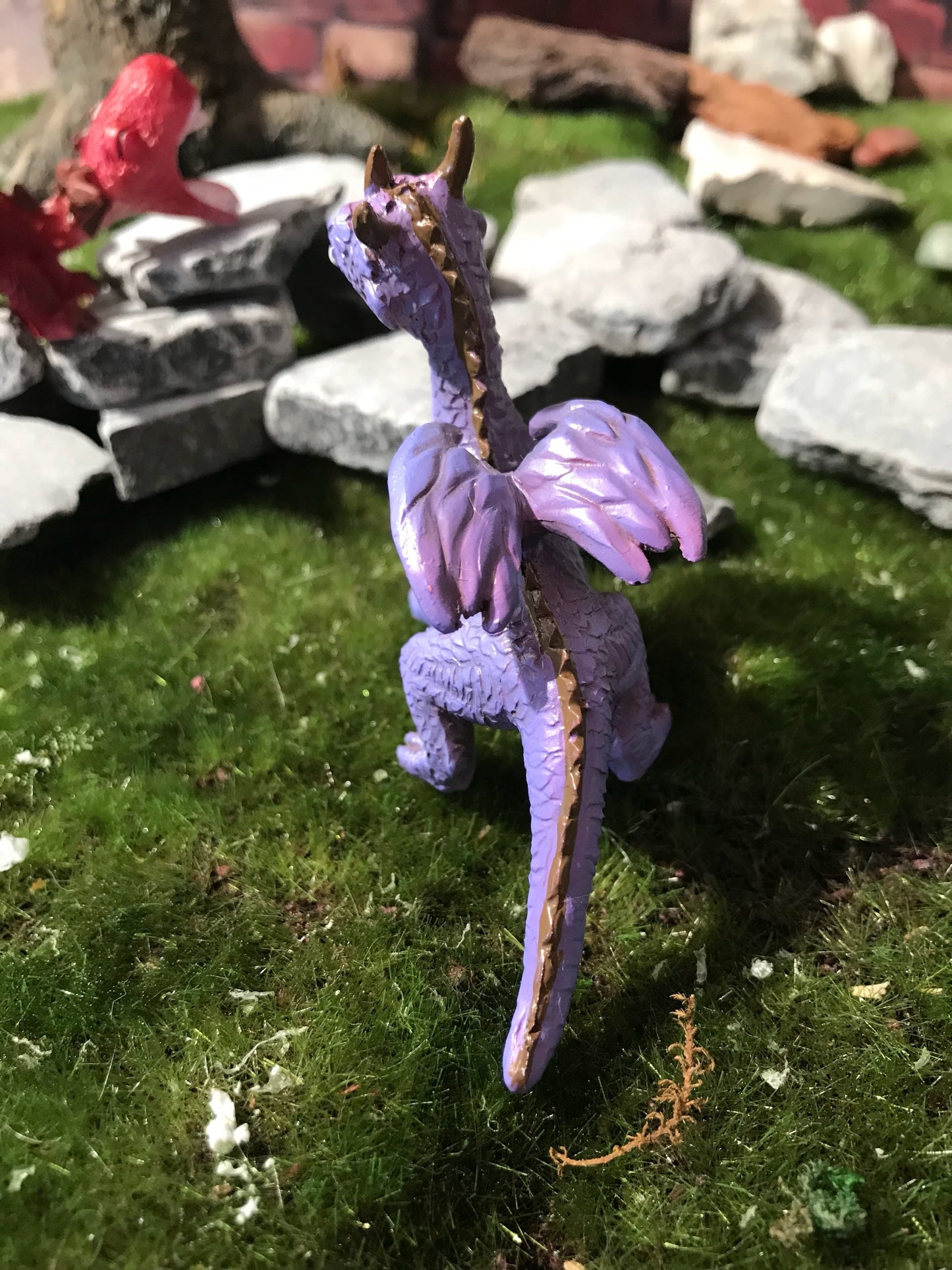 Miniature dragon, fairy garden dragon, Miniature purple dragon, Mystical miniatures, miniature garden dragon, gnome garden, fairy accessory