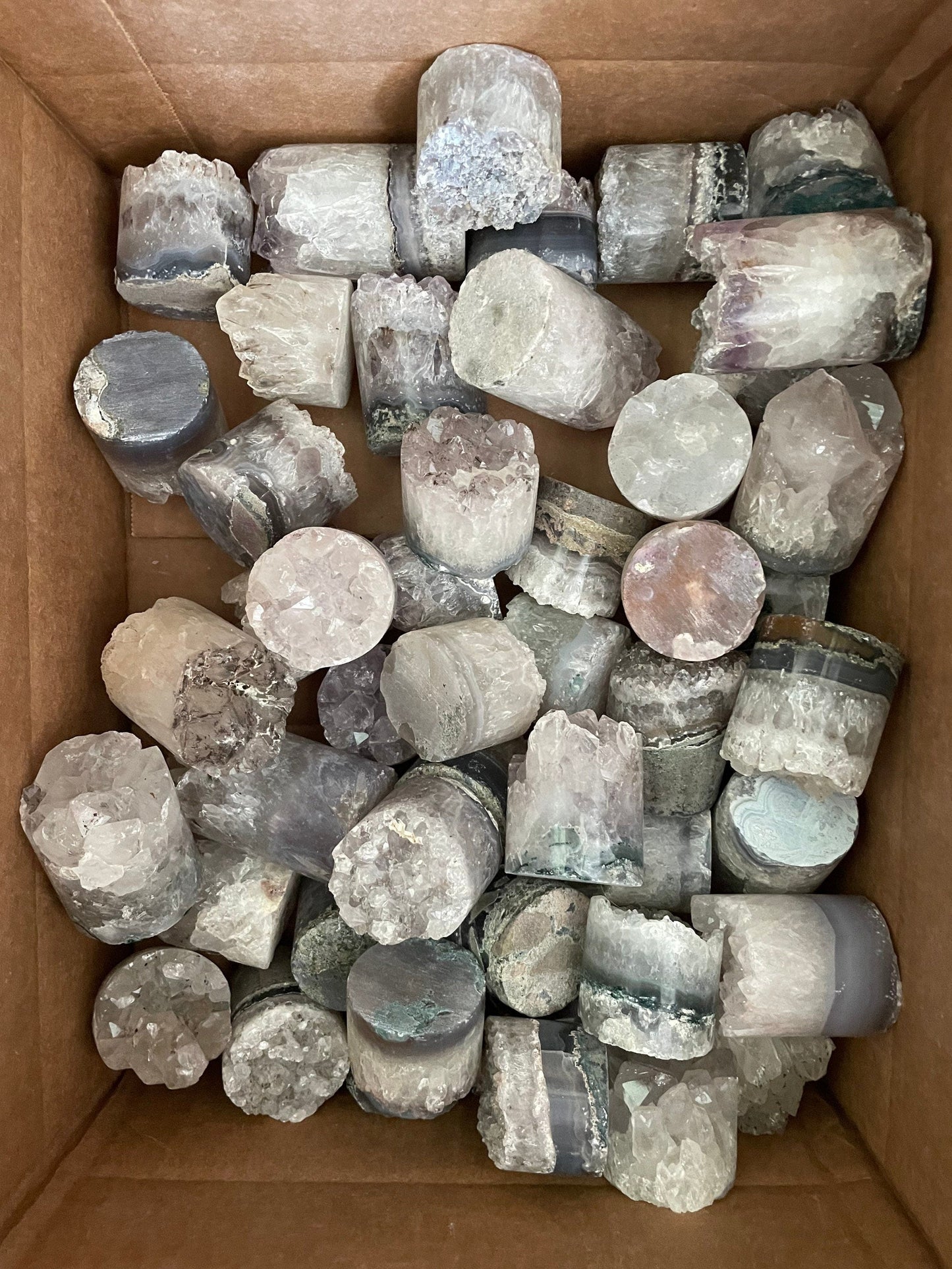 Sparkling Quartz crystal cylinders very pretty