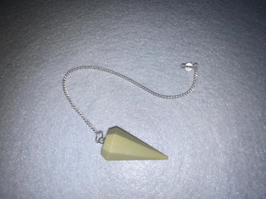 Beautiful Serpentine Pendulum is 1.75” and with chain is 9.25”