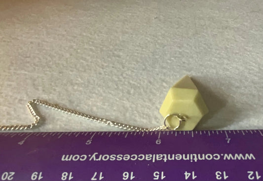 Beautiful Serpentine Pendulum is 1.75” and with chain is 9.25”