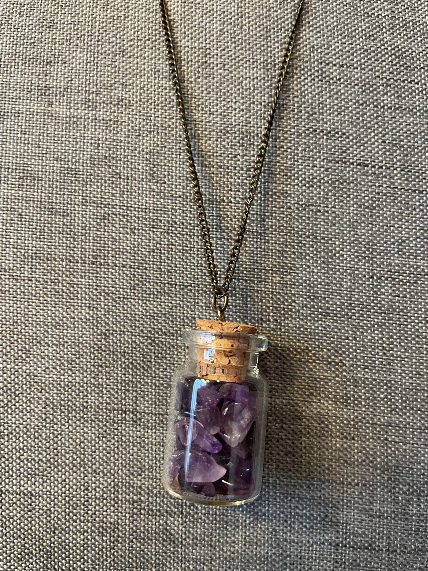Stone Chips Bottle Necklace Assortment - Choose from 8 Crystal types!
