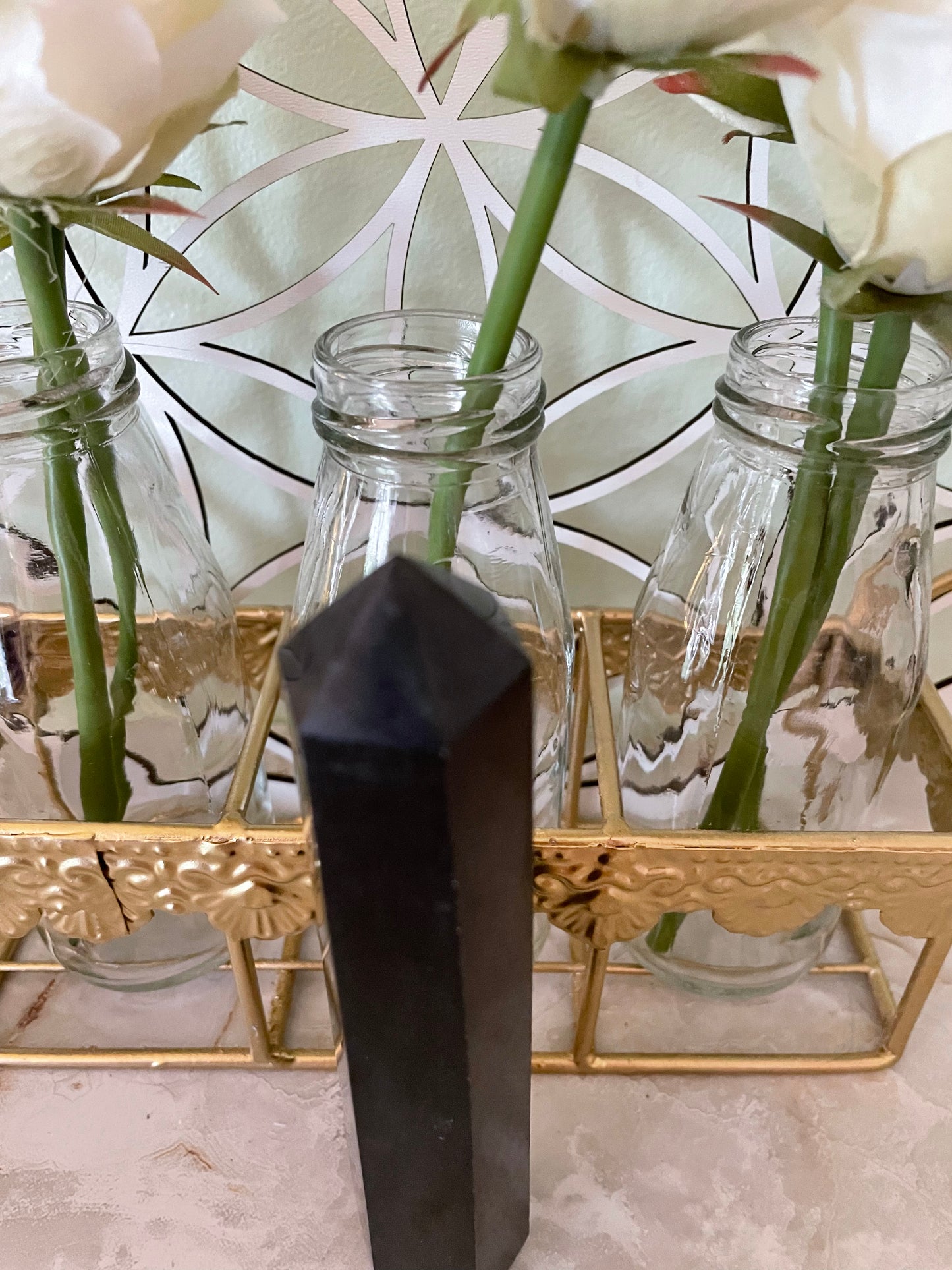 This magnificent Black Tourmaline point is approximately 6” tall and weighs 8.7 ounces.