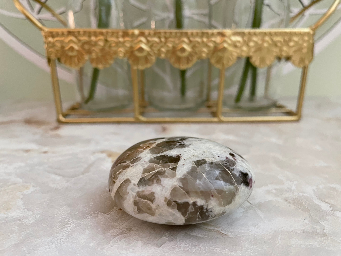 Beautiful Ruby in Feldspar Palm Stone