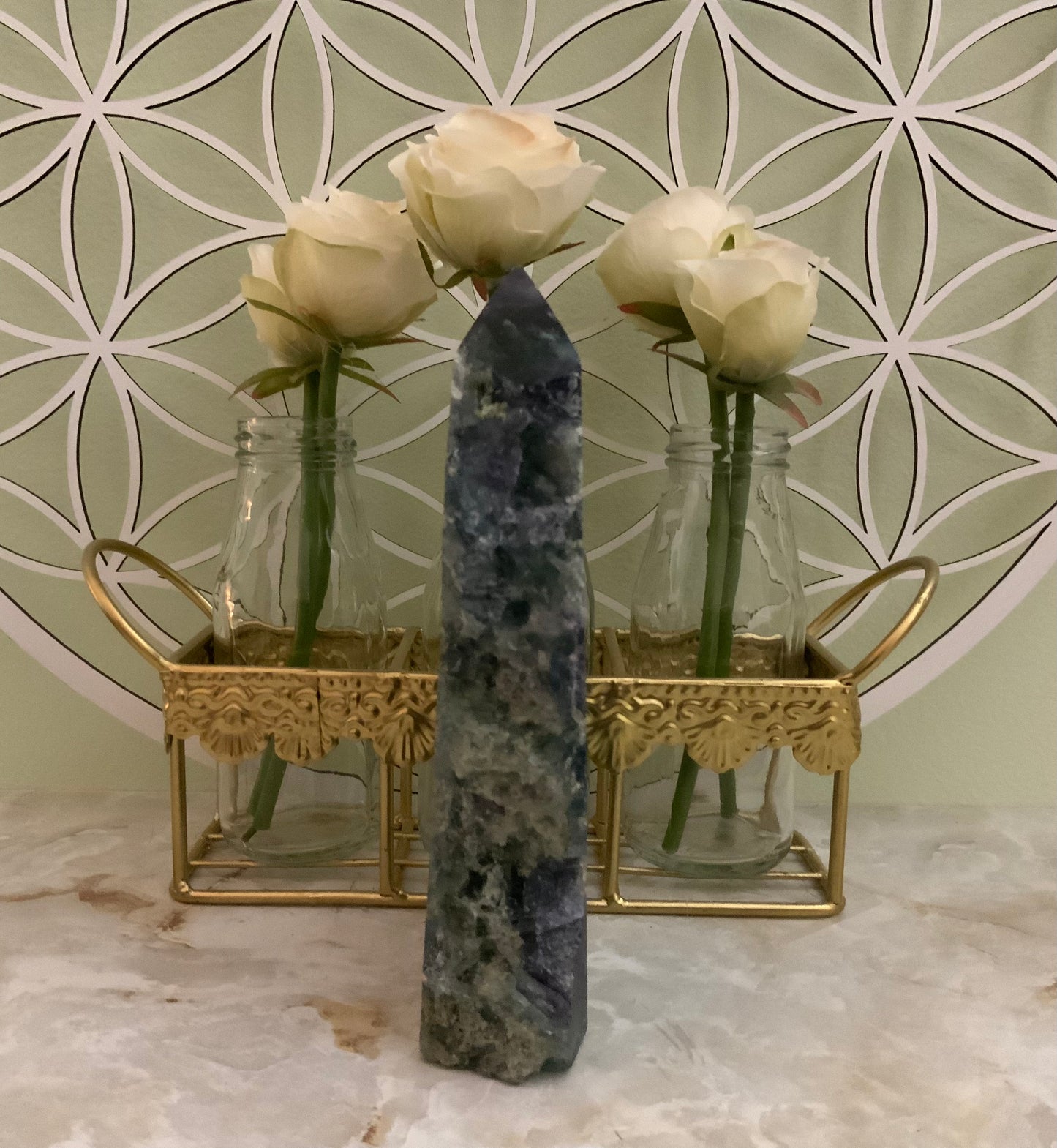 3 lb Polished with rough edges Rainbow fluorite beautiful green and purple