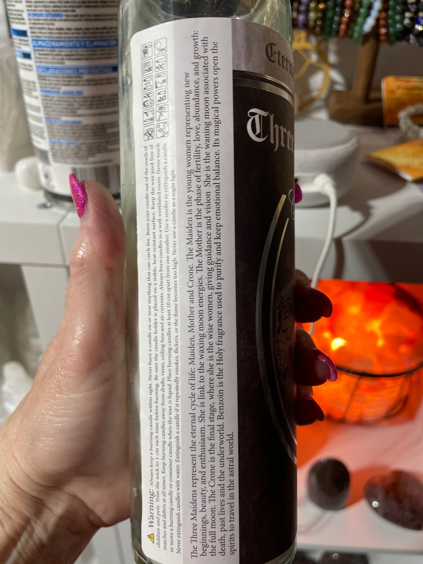 7 Day Glass Ritual Candle - Three Maidens - Benzoin