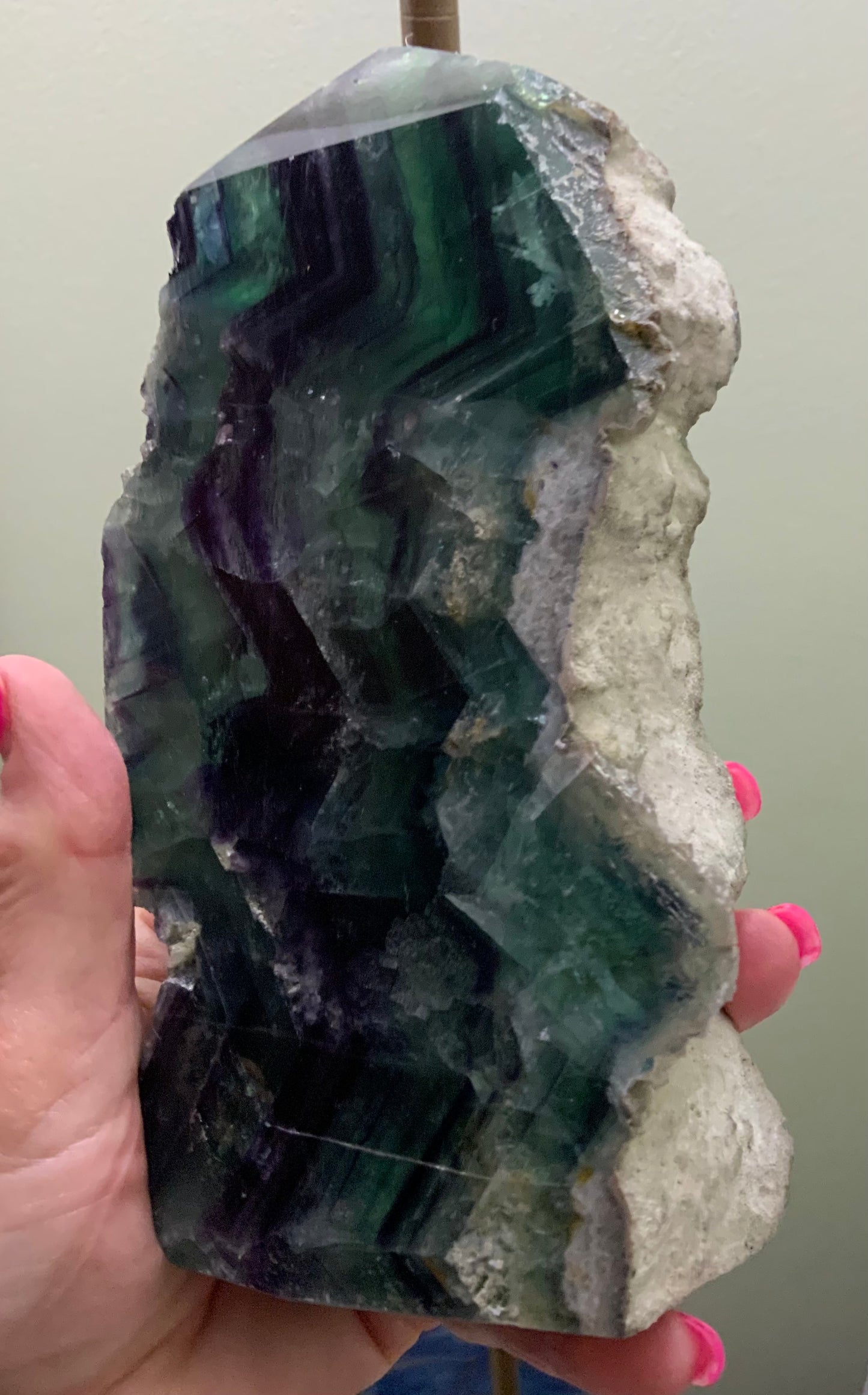 3 lb Polished with rough edges Rainbow fluorite beautiful green and purple