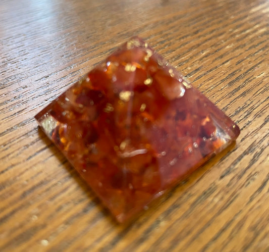 Sacral Chakra mini orgonite - Carnelian