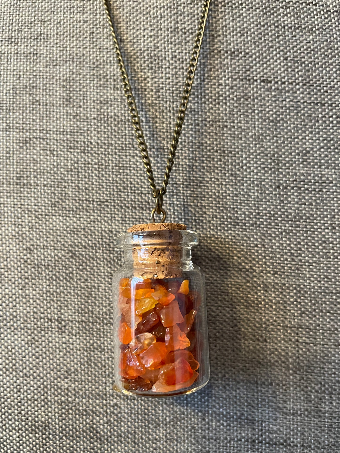 Stone Chips Bottle Necklace Assortment - Choose from 8 Crystal types!