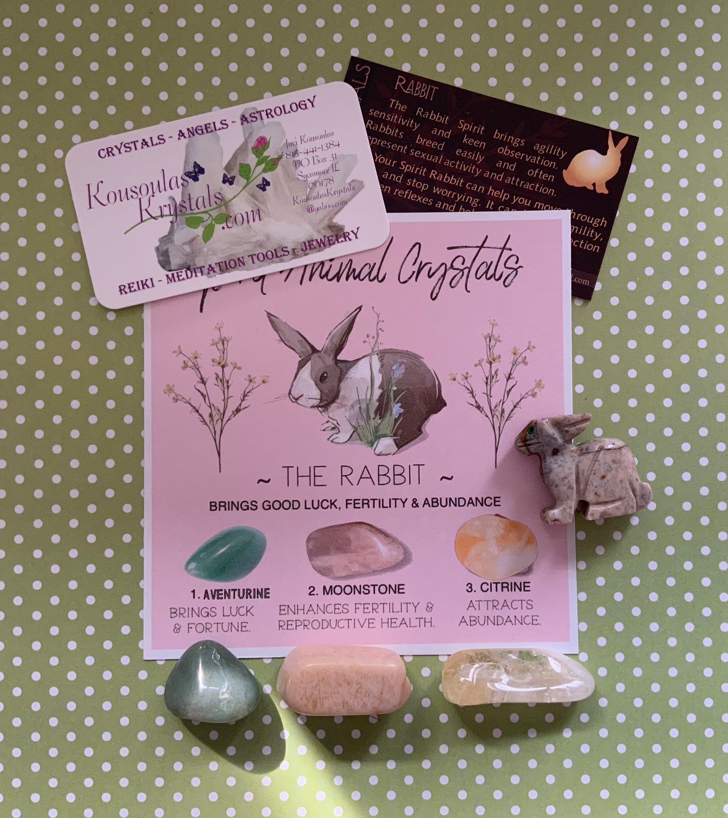 Spirit animal crystal gift set - The Rabbit