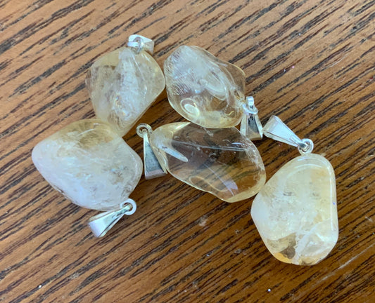 Beautiful Citrine Crystal Tumbled Pendant
