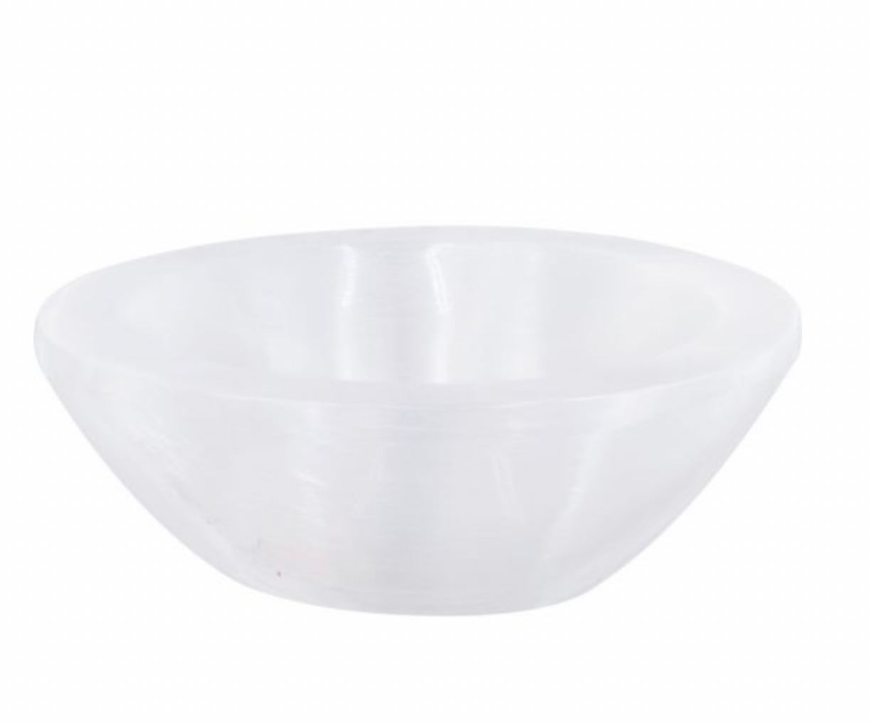 Medium Selenite Gemstone Carving Small Bowl White Selenite 4.5-5”
