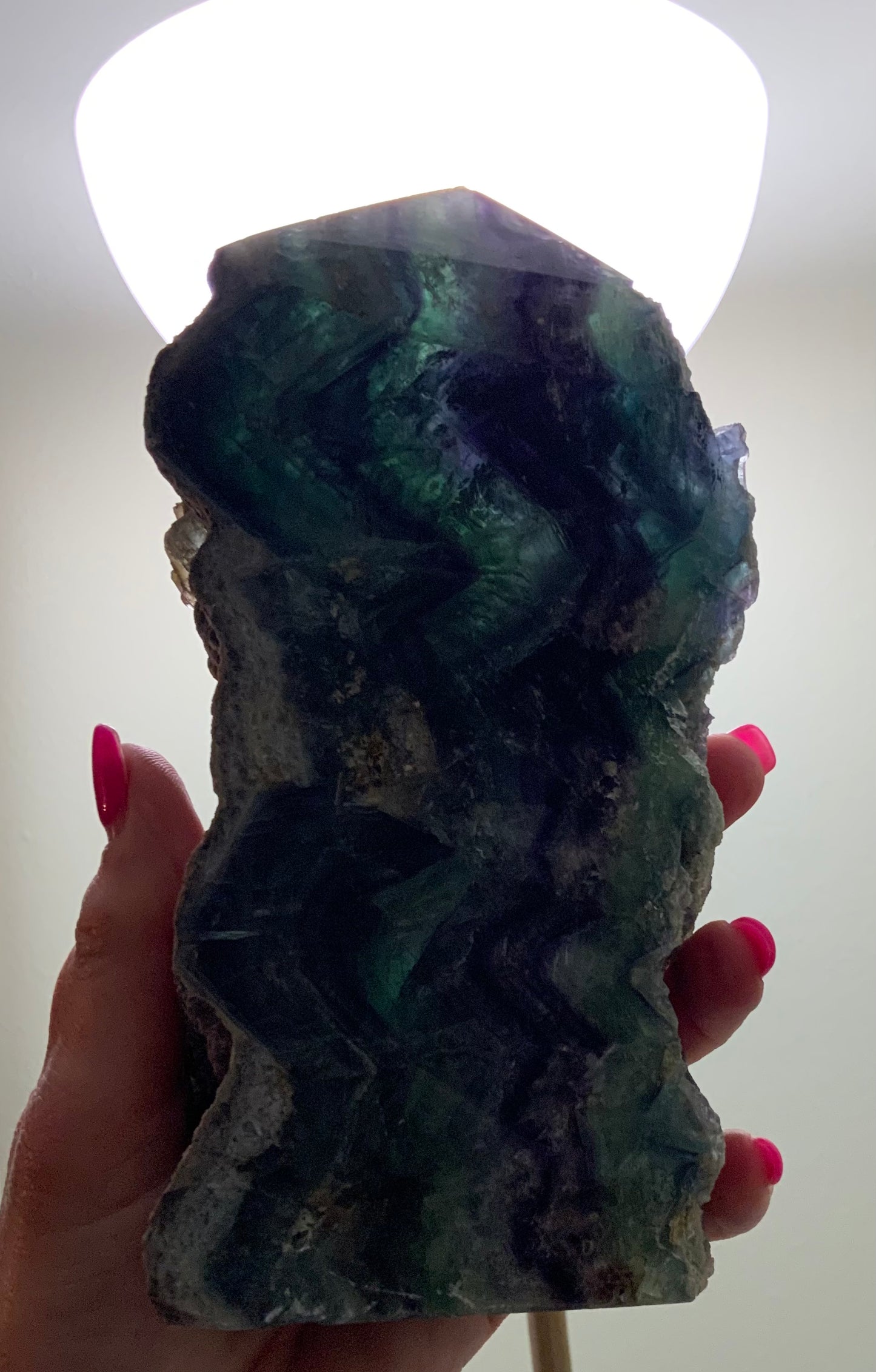 3 lb Polished with rough edges Rainbow fluorite beautiful green and purple
