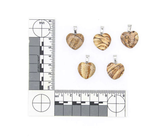 Picture Jasper Pendant Heart