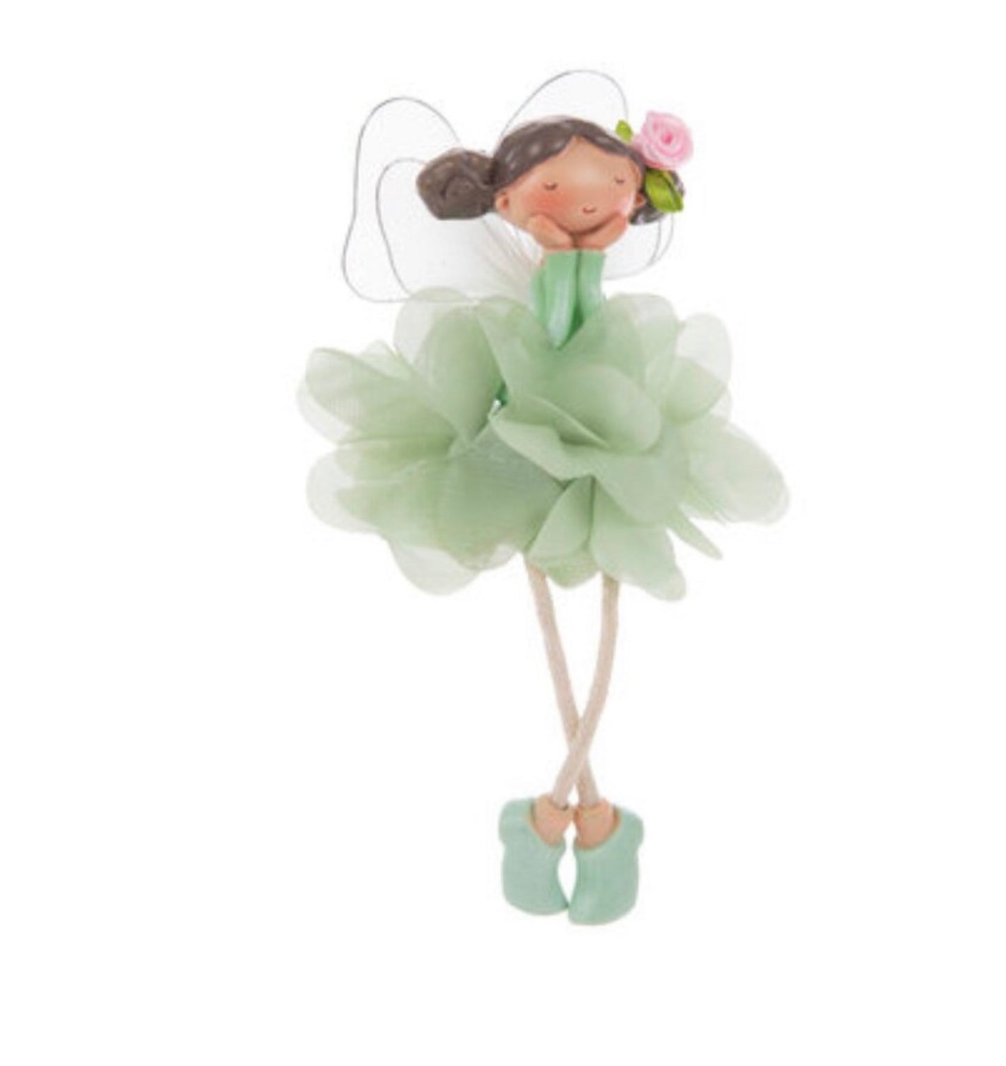 Sweet whimsical fairy wearing cut tutu Fairy shelf sitter in four colors