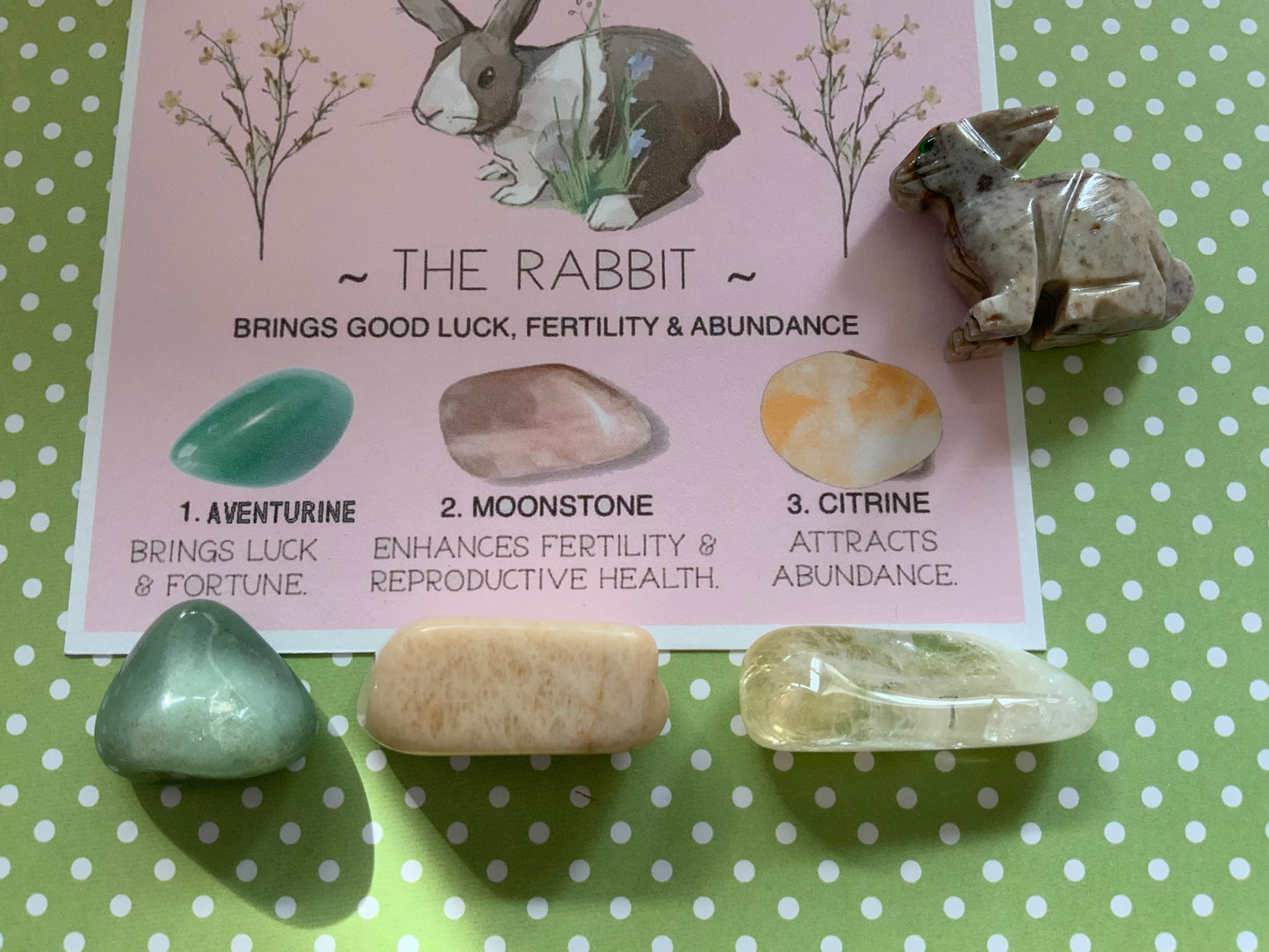 Spirit animal crystal gift set - The Rabbit