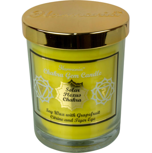 Harmonia Soy Gem Candle - Solar Plexus Chakra - Citrine & Tiger Eye