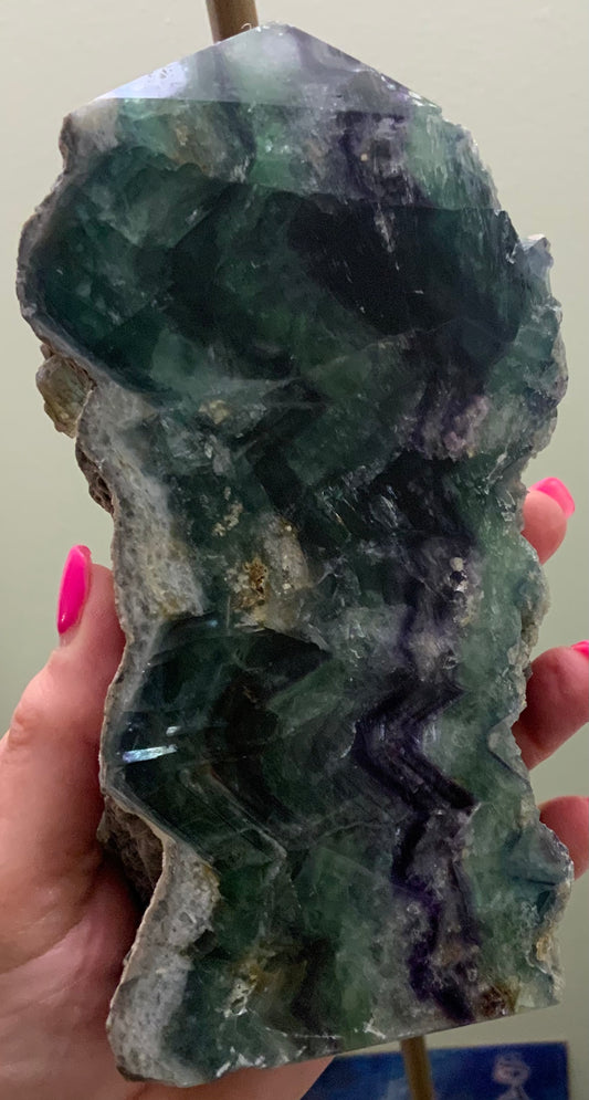 3 lb Polished with rough edges Rainbow fluorite beautiful green and purple