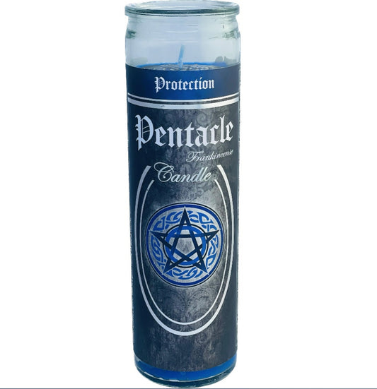 7 Day Glass Ritual Candle - Pentacle - Frankincense - Protection