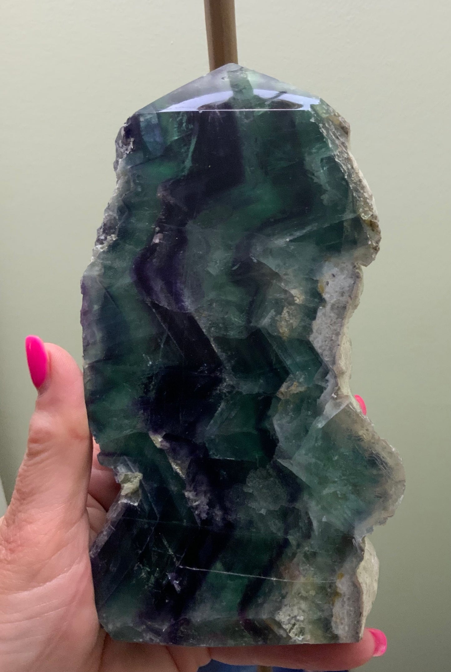 3 lb Polished with rough edges Rainbow fluorite beautiful green and purple