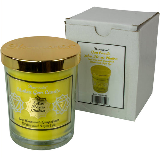 Harmonia Soy Gem Candle - Solar Plexus Chakra - Citrine & Tiger Eye
