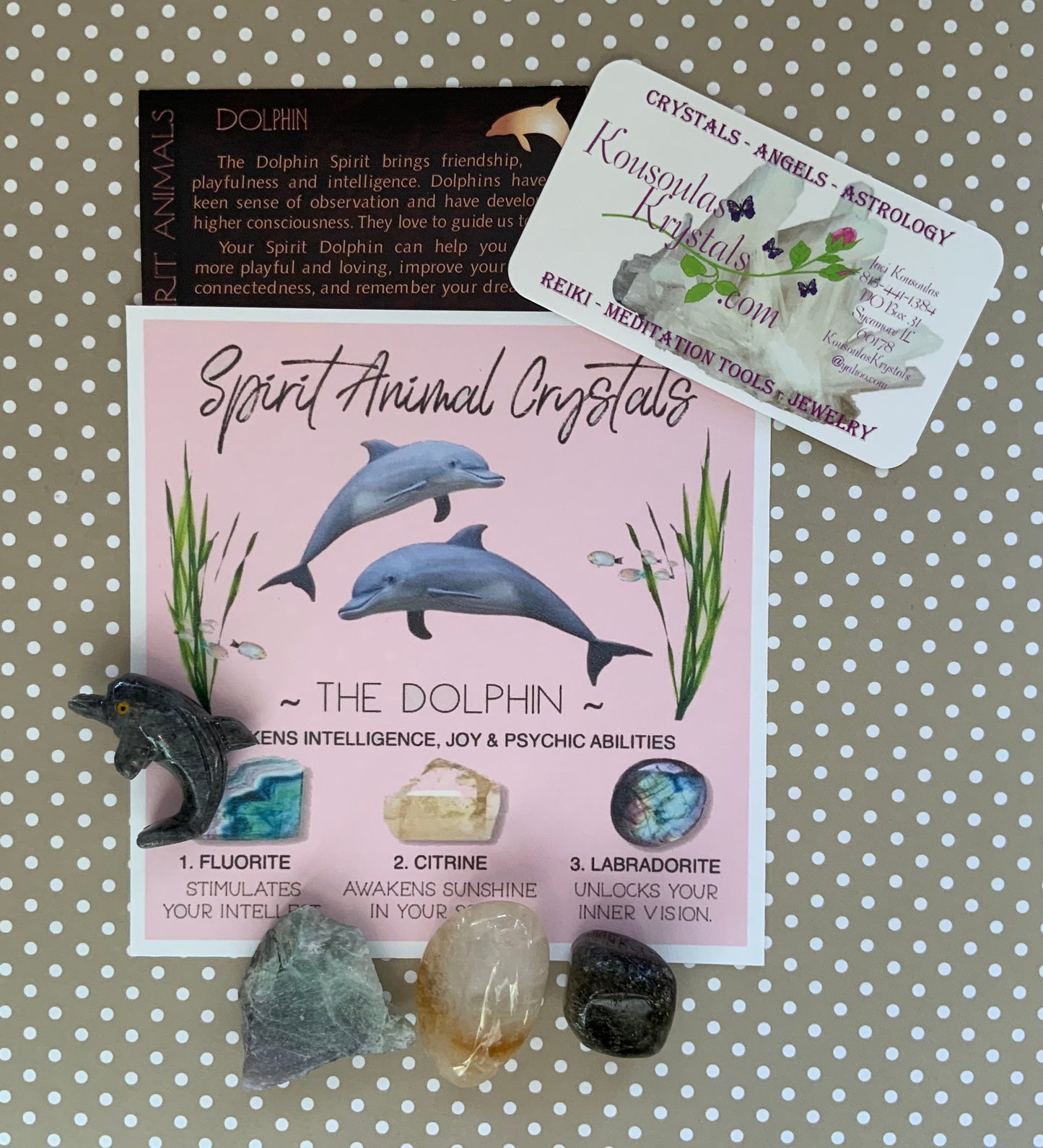 Spirit animal crystal gift set - The Dolphin