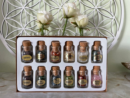Stone Chips Bottles Set Assortment Box of 12