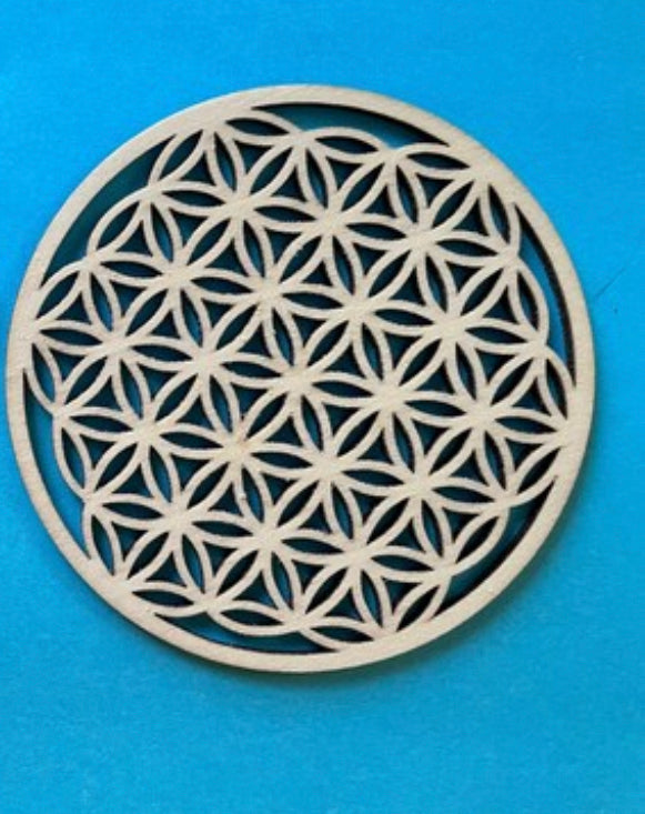 Wooden Metatrons cube grid and flower of life grid Crystal grids