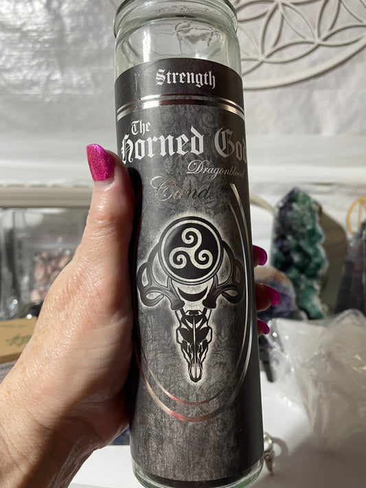 7 Day Glass Ritual Candle - The Horned God - Dragonblood