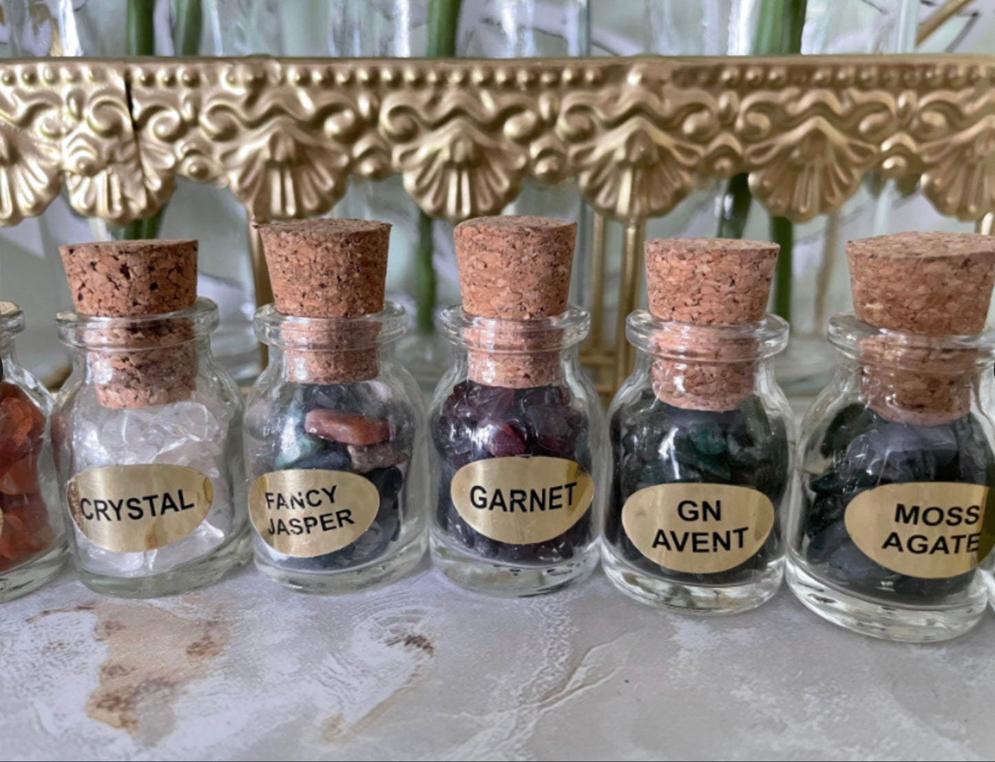 Stone Chips Bottles Assortment - Choose from 12 Crystal types!