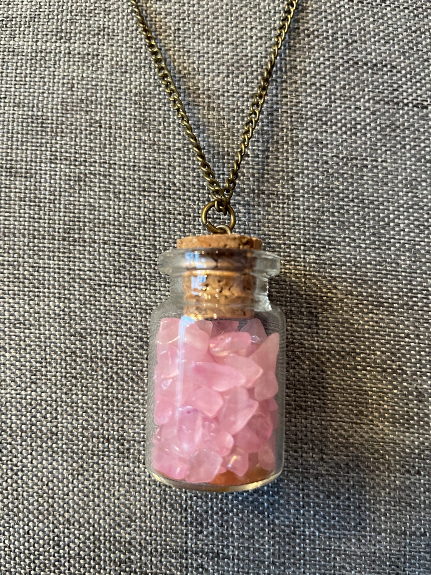 Stone Chips Bottle Necklace Assortment - Choose from 8 Crystal types!