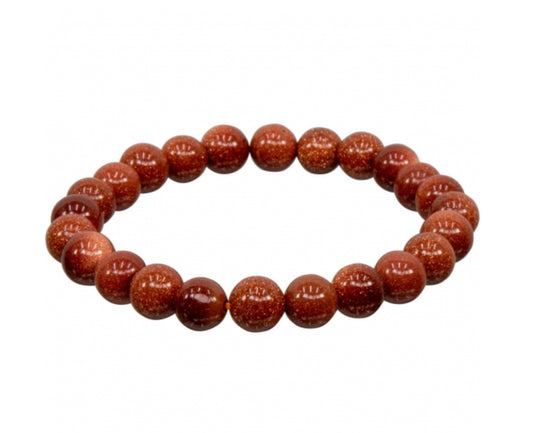 Stunning Goldstone 8 mm beaded bracelet crystal bracelet
