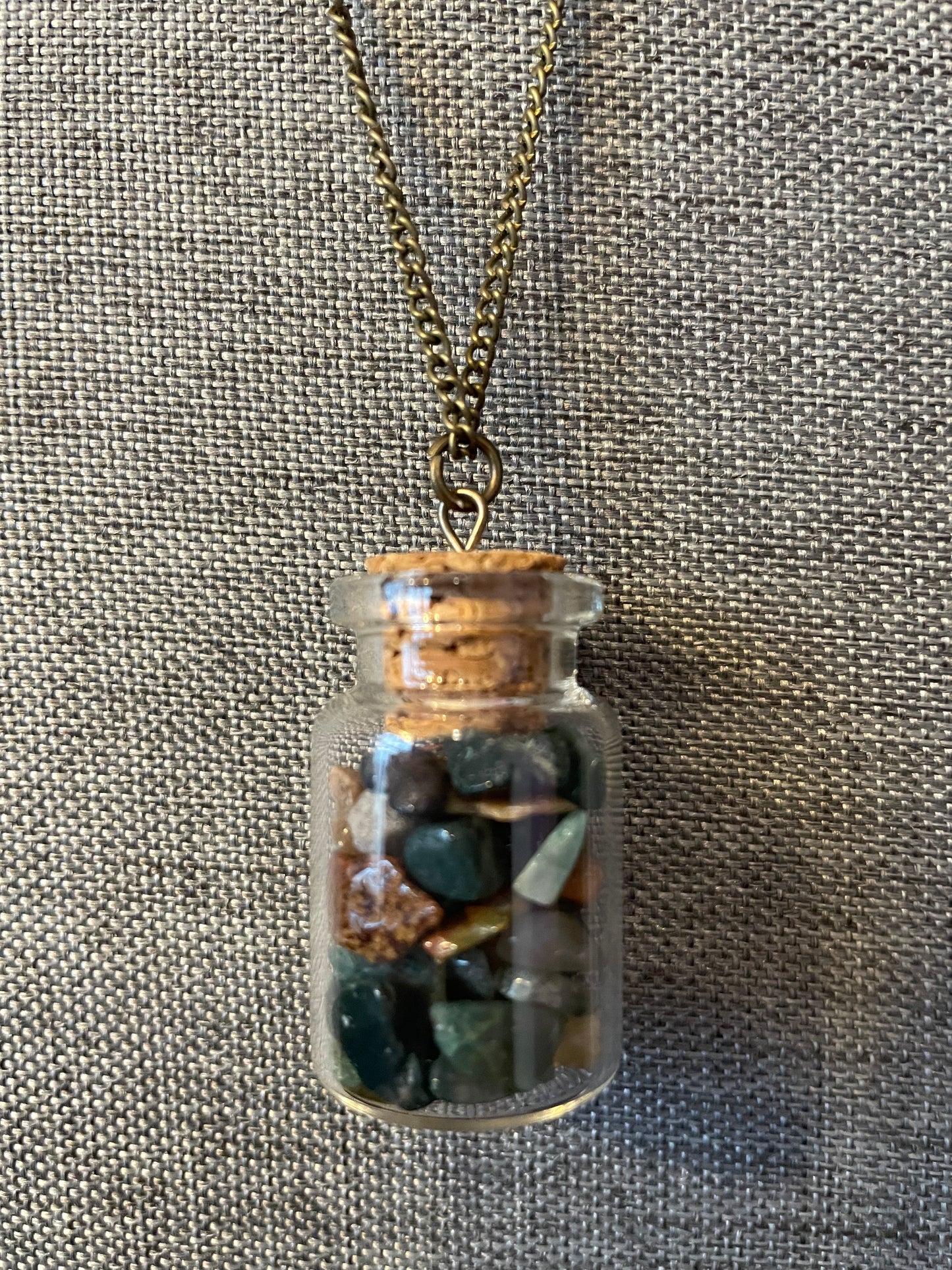 Stone Chips Bottle Necklace Assortment - Choose from 8 Crystal types!