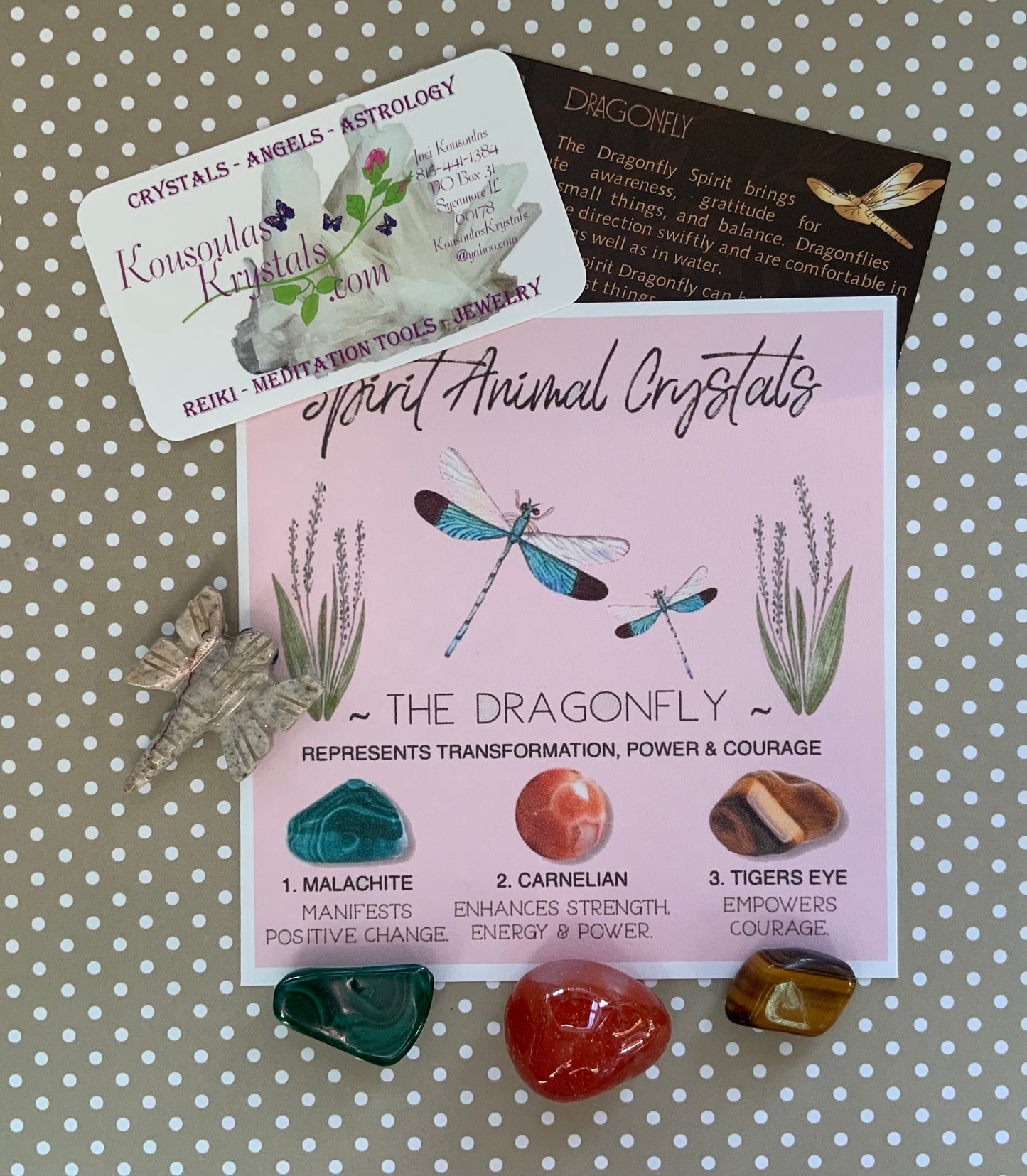 Spirit animal crystal gift set - The Dragonfly