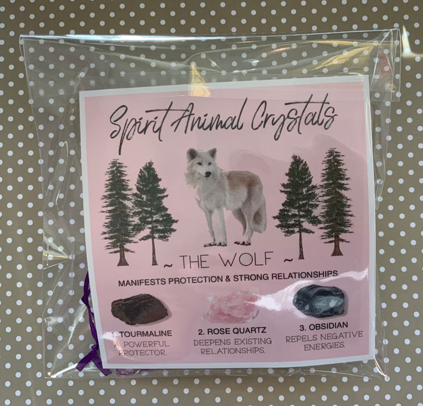 Spirit animal crystal gift set - The Wolf