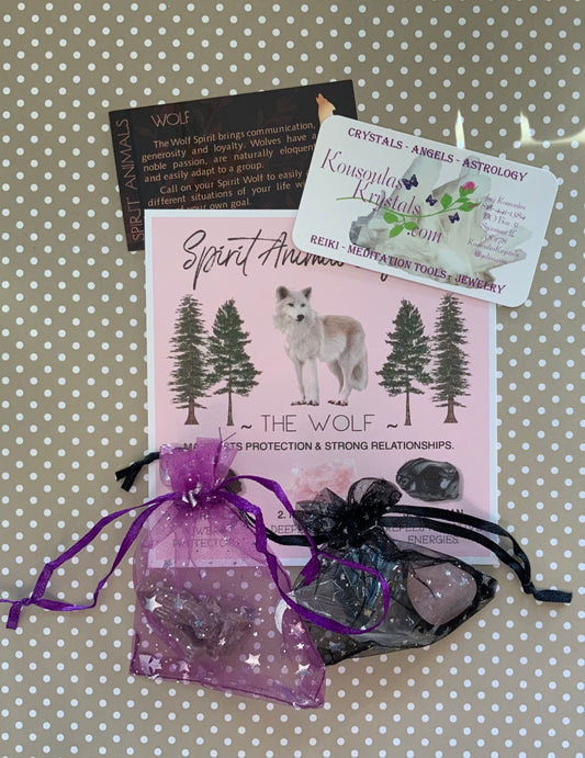 Spirit animal crystal gift set - The Wolf