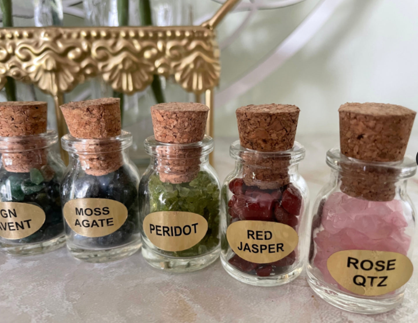 Stone Chips Bottles Assortment - Choose from 12 Crystal types!