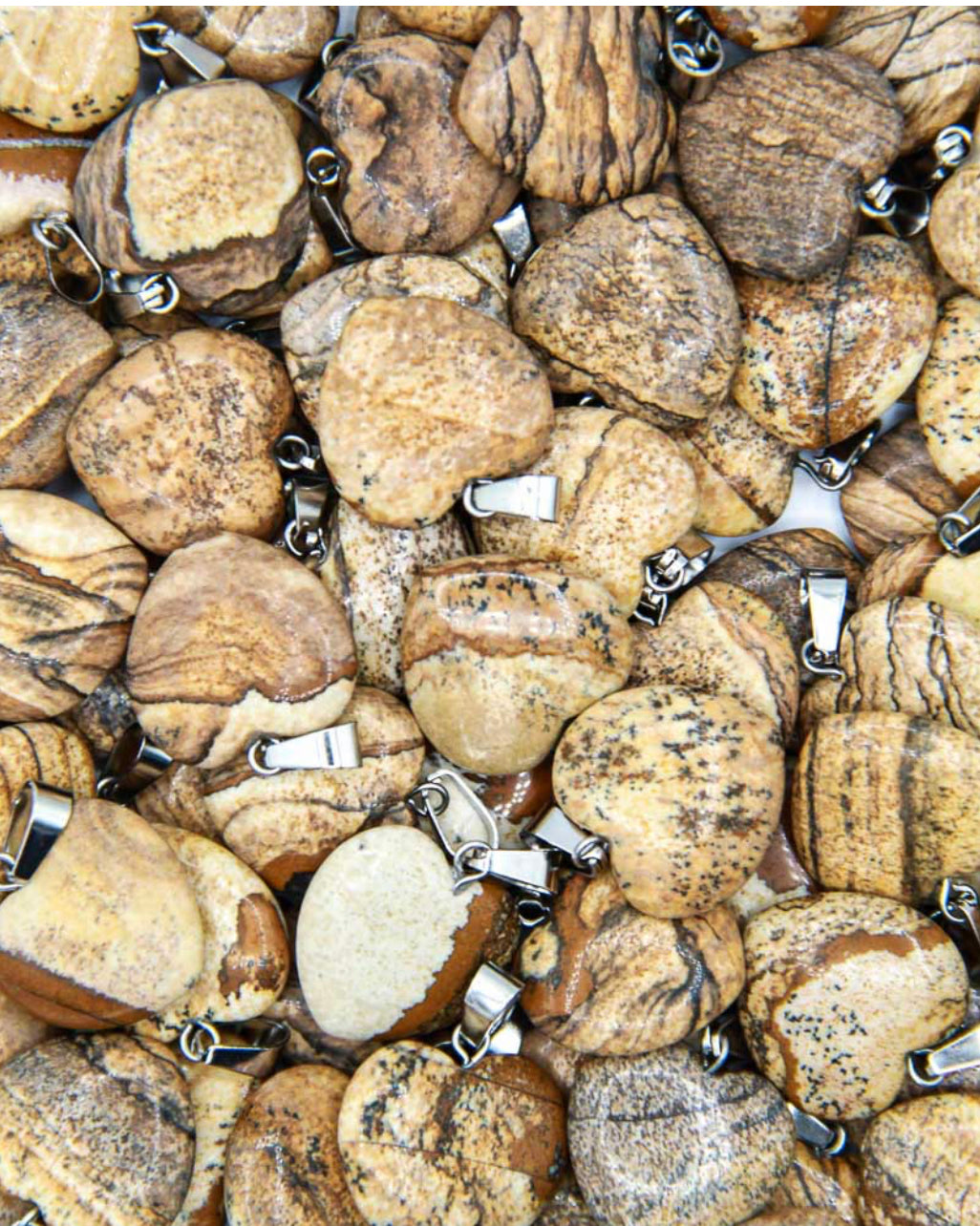 Picture Jasper Pendant Heart