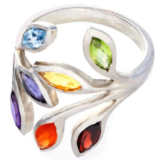 Chakra Ring w/ 7 Semi-Precious Stones-Size 7