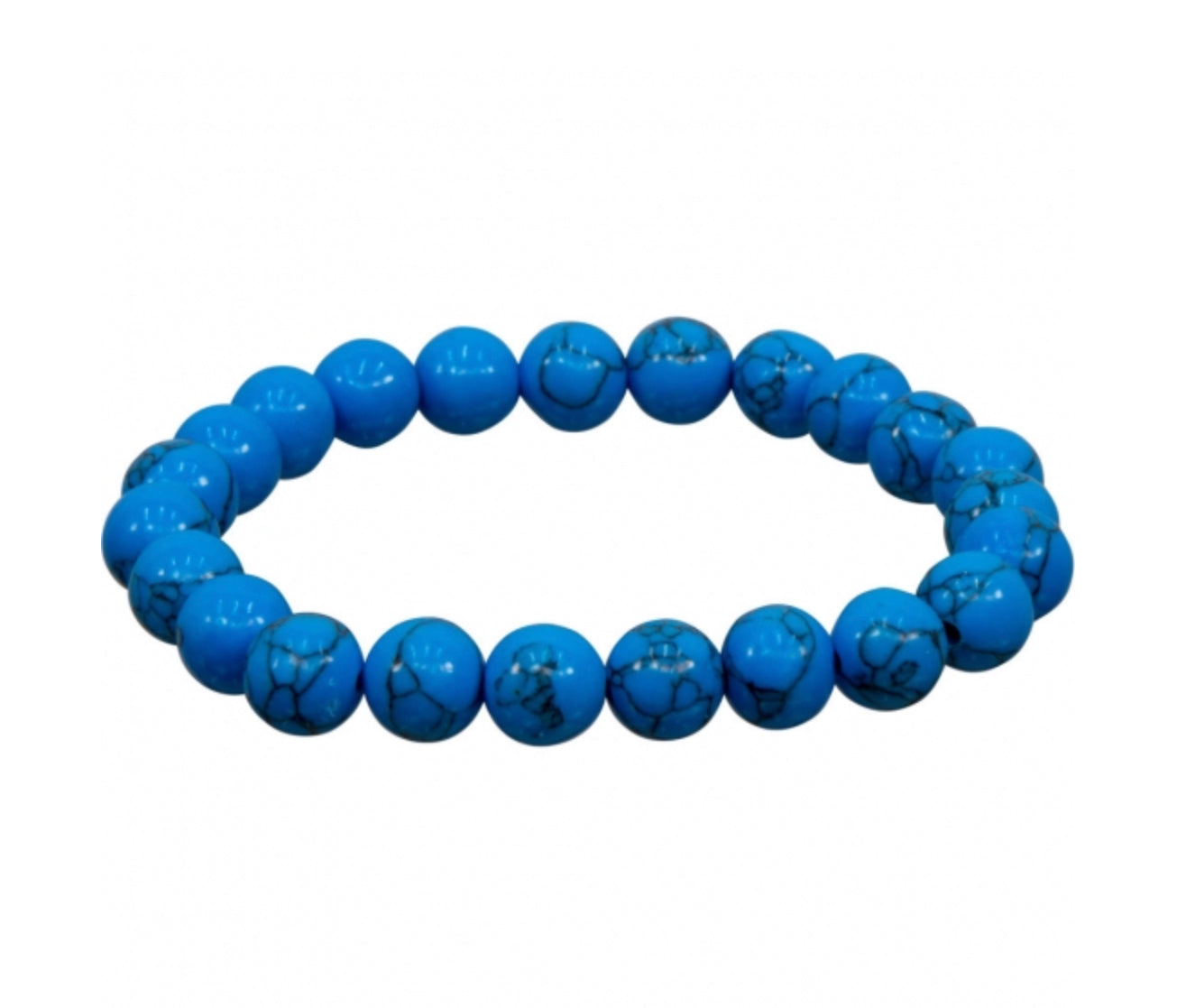 Turquoise 8 mm beaded bracelet crystal bracelet